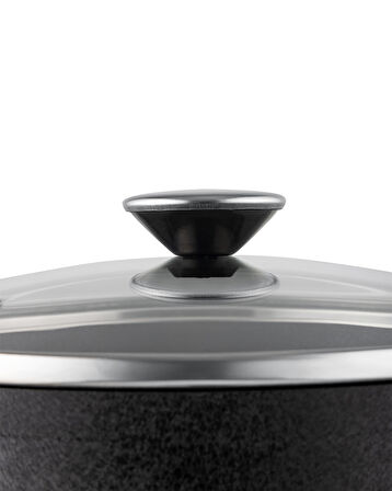 Noir Titanium Derin Tencere - Siyah - 24 cm