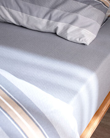 Destry King Size %100 Pamuk Flanel Nevresim Takımı - Gri