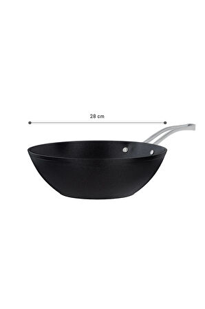 Titanium Professional Wok Tava - Siyah - 28 cm