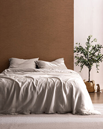 Songe King Size %100 Pamuk Chambre Nevresim Takımı - Taş