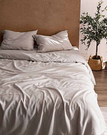 Songe King Size %100 Pamuk Chambre Nevresim Takımı - Taş
