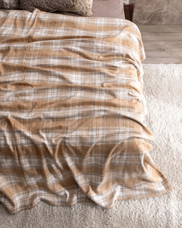 Talcy Çift Kişilik Battaniye - Camel