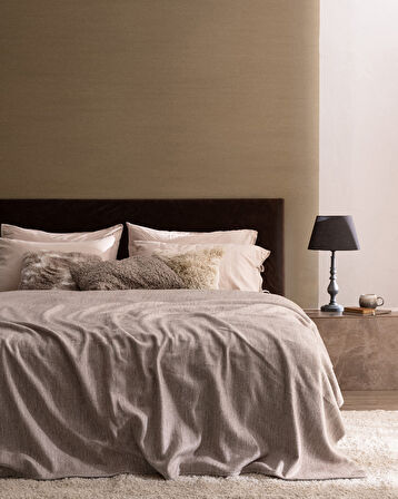 Perigny Çift Kişilik Battaniye - Kahverengi