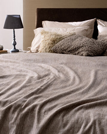 Perigny Çift Kişilik Battaniye - Kahverengi