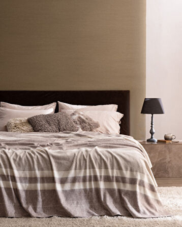 Origny Çift Kişilik Battaniye - Kahverengi