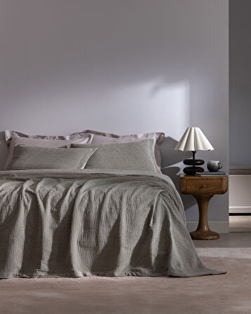 Feolette Çift Kişilik Yatak Örtüsü - Mint Yeşili