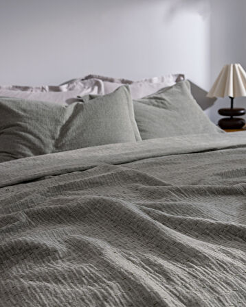 Feolette Çift Kişilik Yatak Örtüsü - Mint Yeşili