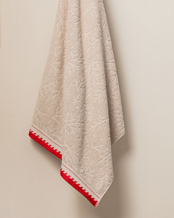 Perle %100 Pamuk Banyo Havlusu - Bej - 70x140 cm