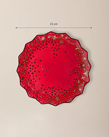 Alisse Pasta Tabağı  - 21 cm - Kırmızı