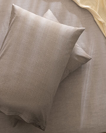 Odette Tek Kişilik %100 Pamuk Ranforce Lastikli Çarşaf Takımı - Gri