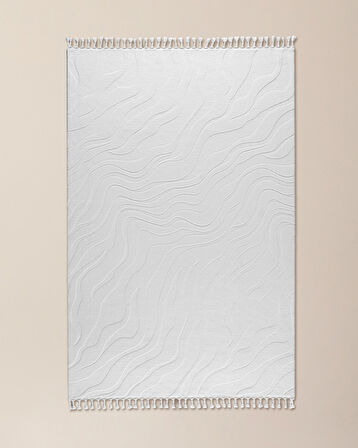 Pluie Rölyef Halı - Beyaz - 190x290 cm