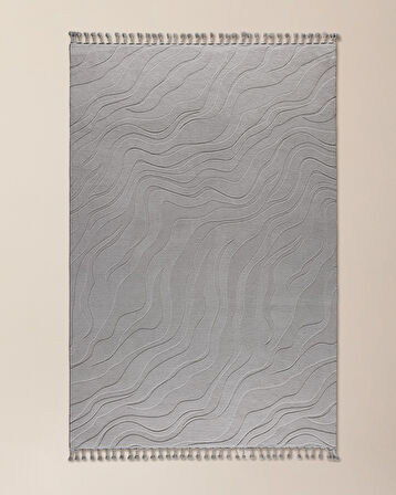 Pluie Rölyef Halı - Gri - 190x290 cm