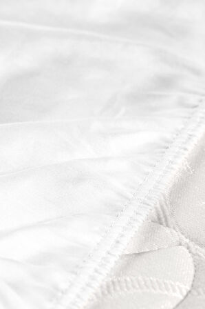 Ciel King Size Plus %100 Pamuk Lastikli Saten Çarşaf - Beyaz