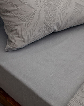Coyan King Size %100 Pamuk Ranforce Baskılı Nevresim Takımı - Gri