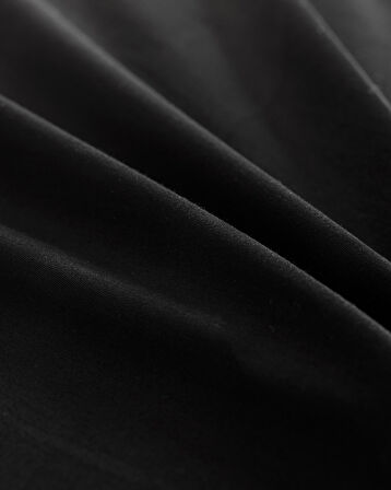 Ciel Çift Kişilik %100 Pamuk Lastiksiz Saten Çarşaf - Siyah