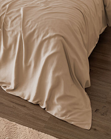 Ciel King Size %100 Pamuk Saten Nevresim - Bej