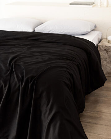 Ciel King Size %100 Pamuk Saten Nevresim - Siyah