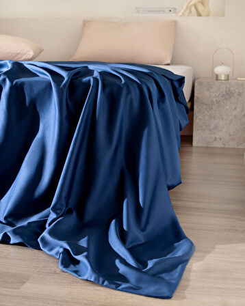 Ciel King Size %100 Pamuk Saten Nevresim - Lacivert