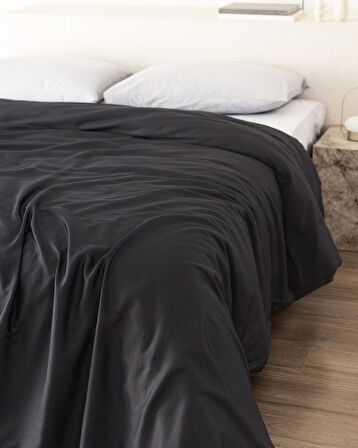 Ciel King Size %100 Pamuk Saten Nevresim - Koyu Gri