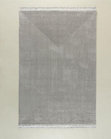 Diane Saçaklı Halı - Gri - 200x290 cm