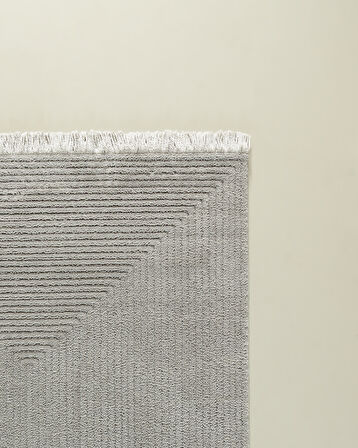 Diane Saçaklı Halı - Gri - 200x290 cm