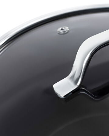 Titanyum Emaye Derin Tencere - Beyaz - 22 cm