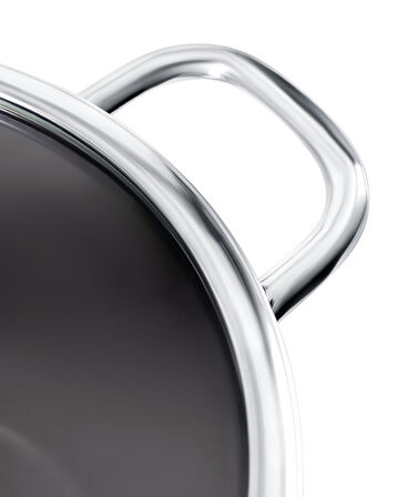 Titanyum Emaye Derin Tencere - Beyaz - 22 cm