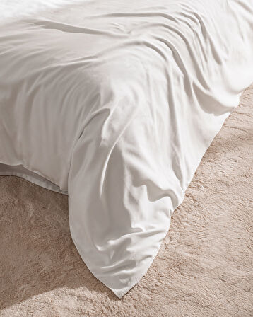 Magou King Size %100 Pamuk Brodeli Saten Nevresim Takımı - Beyaz