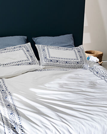 Arber King Size %100 Pamuk Nevresim Takımı - Lacivert