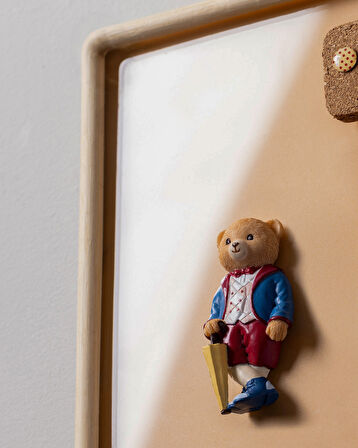 Jolie Bear Magnet - Lacivert/Bordo - 4x8 cm