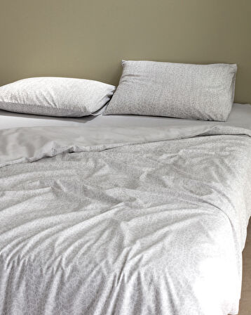 Grelot King Size Pamuklu Baskılı Nevresim Takımı - Gri