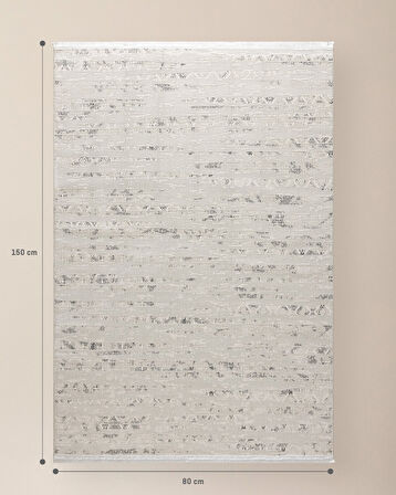 Beuil Halı - Beyaz/Gri - 80x150 cm