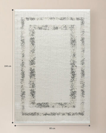 Vence Halı - Beyaz/Gri - 80x150 cm