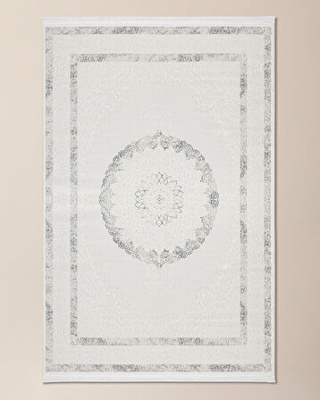 Mons Halı - Beyaz/Gri - 80x300 cm