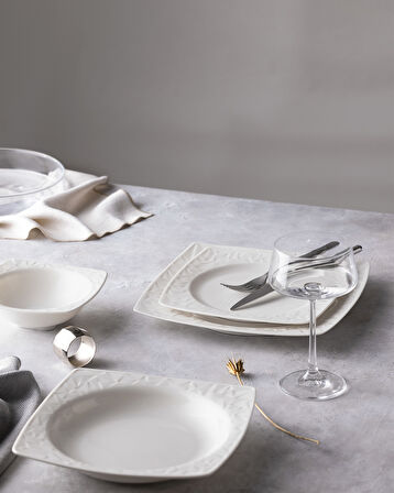 Nova 6 Kişilik 24 Parça Yemek Takımı - Beyaz