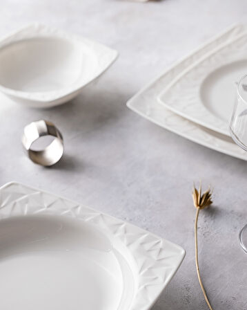 Nova 6 Kişilik 24 Parça Yemek Takımı - Beyaz