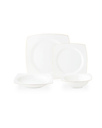 Nova 6 Kişilik 24 Parça Yemek Takımı - Beyaz/Gold