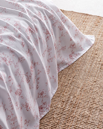 Tiny Tek Kişilik Pamuklu Ecocell Baskılı Pike Takımı - Pudra