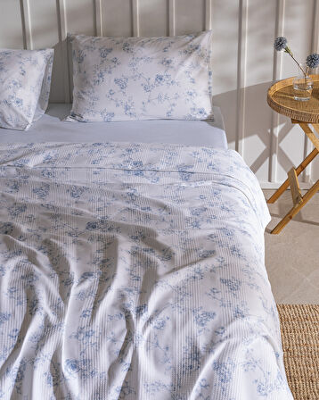 Tiny Çift Kişilik Pamuklu Ecocell Baskılı Pike Takımı - Mavi