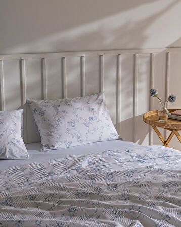 Tiny Çift Kişilik Pamuklu Ecocell Baskılı Pike Takımı - Mavi