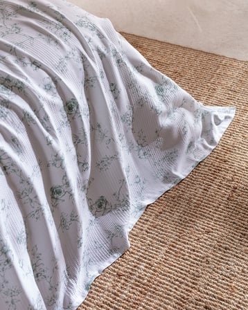 Tiny Çift Kişilik Ecocell Baskılı Pike Takımı - Haki