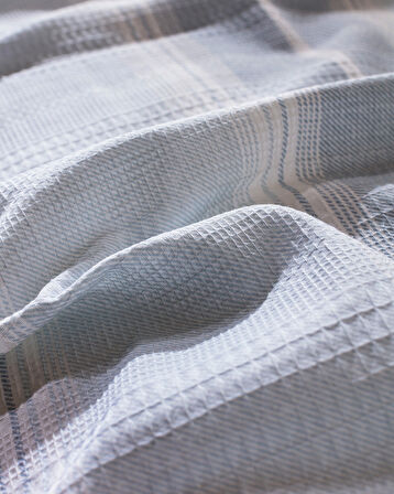 Edgard King Size Pamuklu Ecocell Baskılı Pike - Mavi