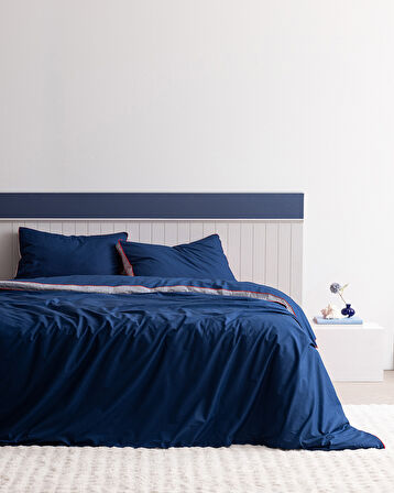 Allure King Size %100 Pamuk Nevresim Takımı - Lacivert