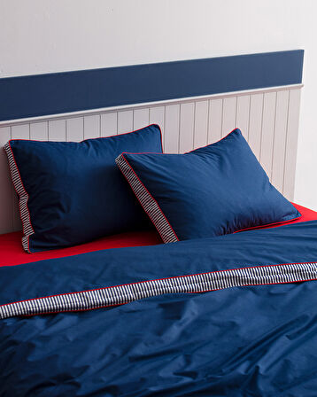 Allure King Size %100 Pamuk Nevresim Takımı - Lacivert