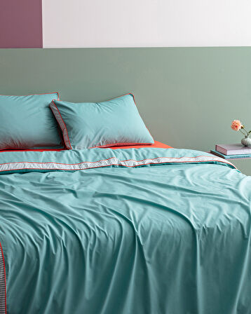 Allure King Size %100 Pamuk Nevresim Takımı - Turkuaz
