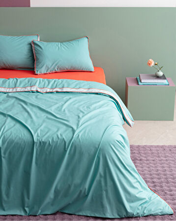 Allure King Size %100 Pamuk Nevresim Takımı - Turkuaz