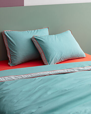 Allure King Size %100 Pamuk Nevresim Takımı - Turkuaz