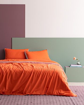 Allure King Size %100 Pamuk Nevresim Takımı - Turuncu
