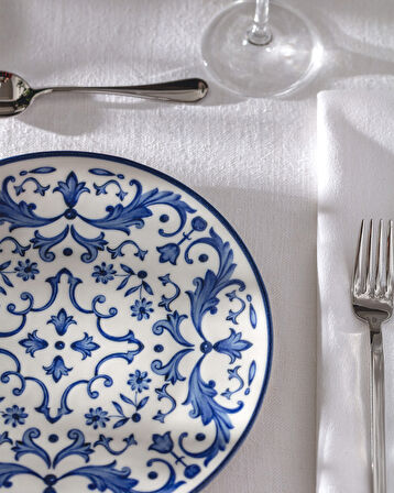 Reve Bleu Serenity Servis Tabağı - 25 cm - Mavi/Beyaz