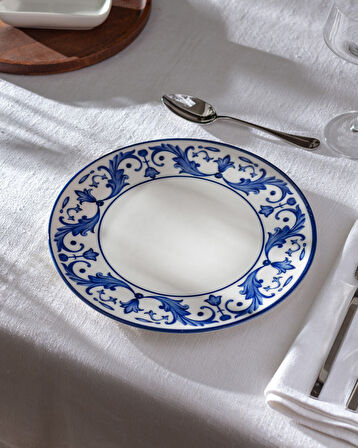 Reve Bleu Nuit Servis Tabağı - 25 cm - Mavi/Beyaz